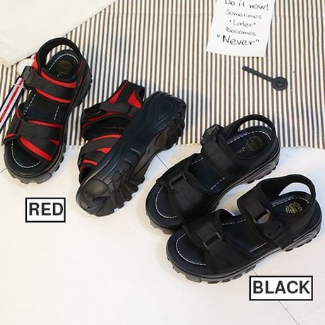 スポーツサンダル 厚底 スポサン 6.5cm ベルト 韓国ファッション サンダル ローマン マジックテープ フラットサンダル 厚底サンダル フラット かわいい 歩きやすい 569579304633