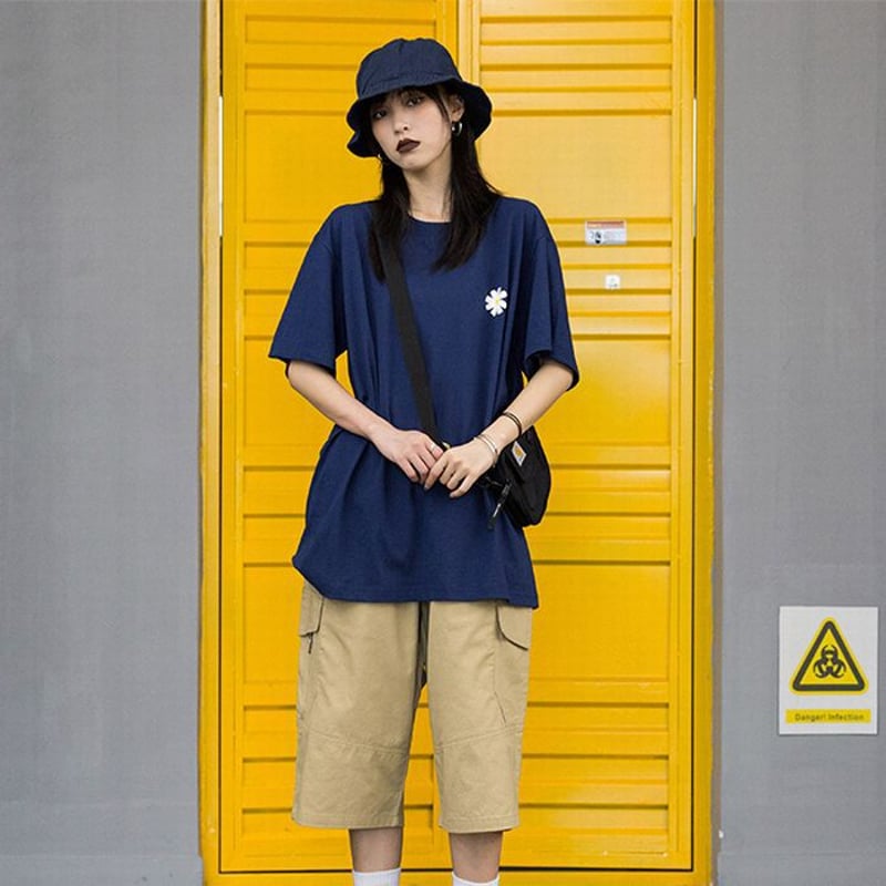 ユニセックス 半袖 Tシャツ メンズ レディース 英字 花 フラワー