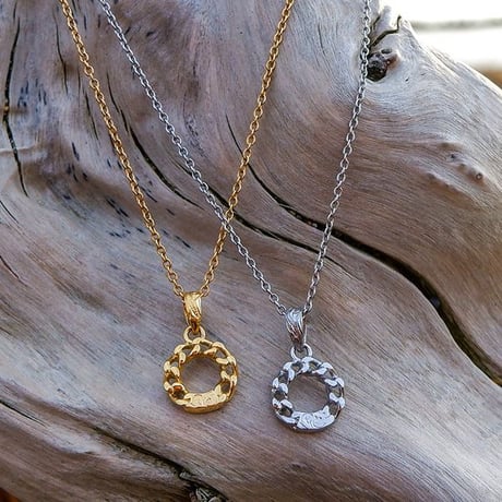 ハワイアンジュエリー ネックレス サークル 金属アレルギー対応 カレイキニ スクロール 波 サージカル ステンレス メンズ レディース アクセサリー gps81363