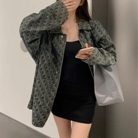 デニムジャケット デニムコート ライトアウター デニム ボタン ポケット ゆったり 長袖 レトロ 大人可愛い ガーリー カジュアル DTCA-871437074571