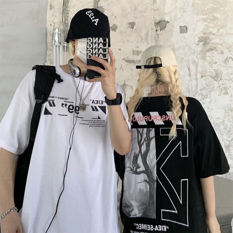 ユニセックス Tシャツ 半袖 ラウンドネック バックプリント オーバーサイズ メンズ レディース トップス 大きめ カジュアル ストリートファッション DTC-647820082238