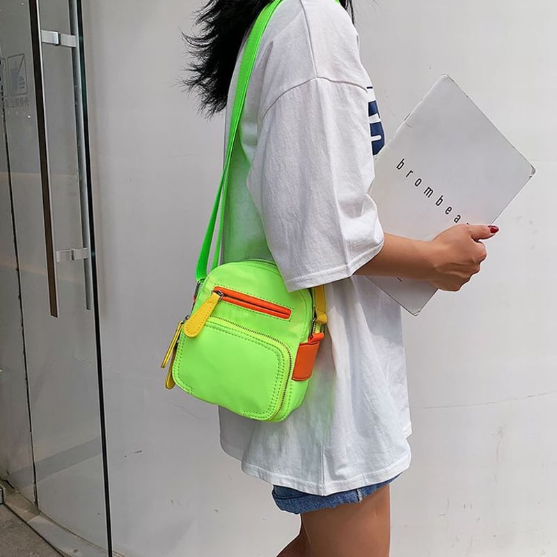 マルチカラー ショルダーバッグ ポシェット メッセンジャーバッグ ミニ