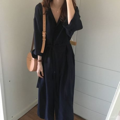 2WAY シャツワンピース ロングシャツ コート 薄手 ワンピース ルーズ 七分袖 レトロ 韓国ファッション レディース 大人可愛い ガーリー DCT-576487405143
