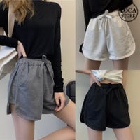 ショートパンツ 薄手 スウェットパンツ スポーツパンツ ハイウエスト ショート丈 シンプル レトロ 韓国ファッション レディース カジュアル DTC-650624596427