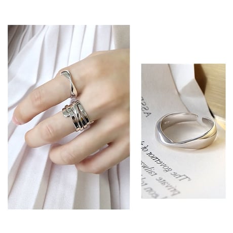 【シルバーアクセサリー】シンプル ひねり オープンリング  指輪 シルバー925 メンズ レディース ペア #13 #19 Kgf0501 (DCT-555608278400)