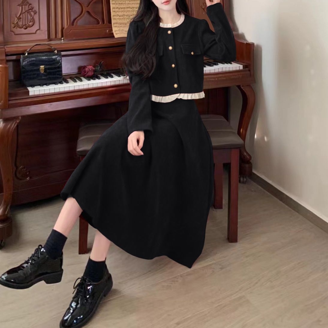 セットアップ 2点セット コーデュロイ ショートジャケット ロング