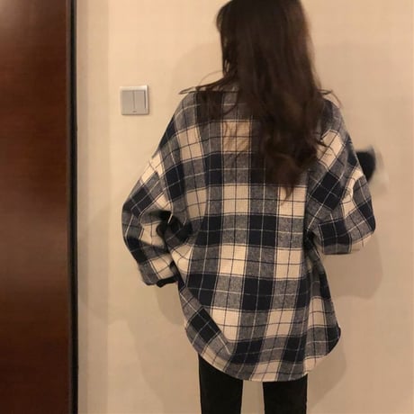 裏起毛 チェック柄 シャツ ジャケット アウター 厚手 暖かい チェックシャツ 長袖 ゆったり 韓国ファッション レディース 大人可愛い カジュアル レトロ DTC-658447529229