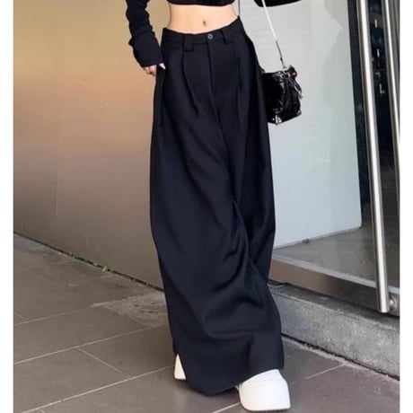 ワイドパンツ タックパンツ スラックス フレアパンツ ハイウエスト ボトムス ストレートパンツ ズボン レトロ 大人可愛い ガーリー DTCA-895514357720