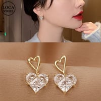 ピアス ハートモチーフ CZ 両耳 シルバー925 合金 アクセサリー DTC-639075262625