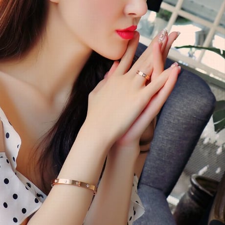 リング レディース メンズ 金属アレルギー対応 ローズゴールド チタン316L 指輪 キュービックジルコニア キラキラ アクセサリー ジュエリー (DCT-578030172818)