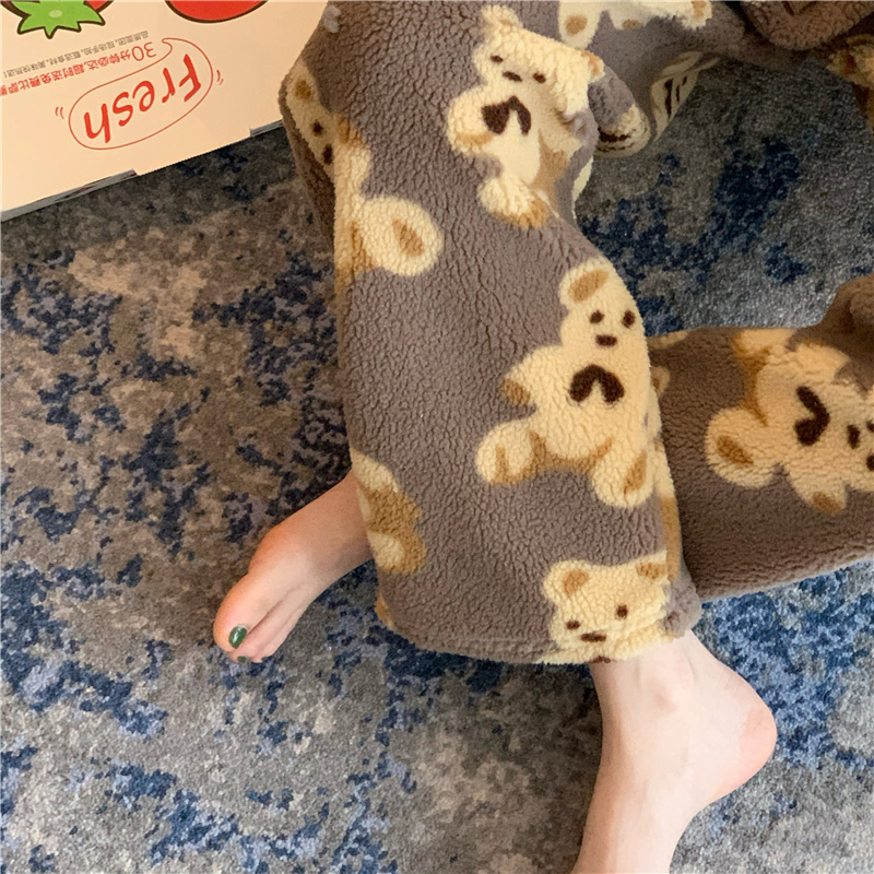 ルームウェア パジャマ セットアップ 上下セット クマ柄 ベアー