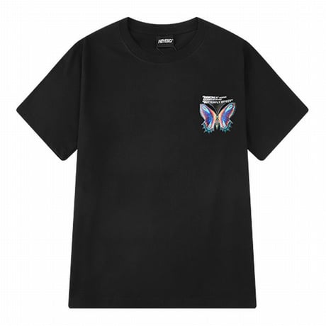 【2カラー】 ユニセックス Tシャツ 半袖 バタフライ 蝶 オーバーサイズ 大きめ カジュアル 韓国ファッション メンズ レディース 韓国ストリートファッション DTC-616202082800