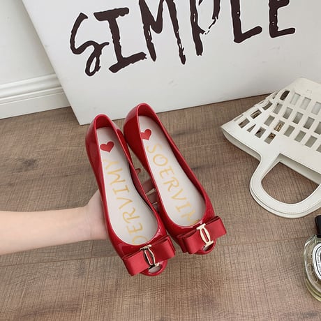 【Soervimy】 ラバーパンプス レインシューズ フラットシューズ フラット 韓国ファッション レディース フラットパンプス ぺたんこ 雨 梅雨 ラバー 防水 61217074380