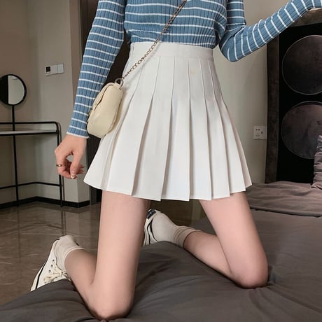 プリーツミニスカート インパン ハイウエスト Aライン プリーツ ミニスカート インナーパンツ 韓国ファッション レディース 大人可愛い ガーリー フェミニン DTCA-741801898617