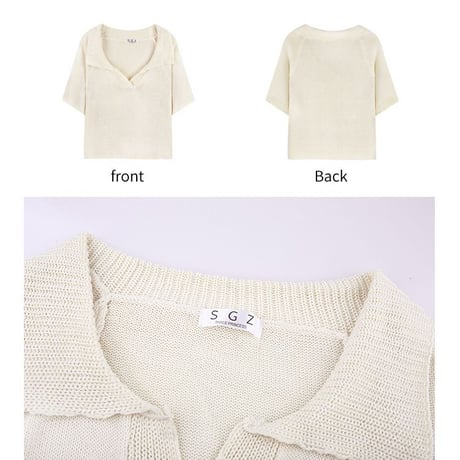 サマーニット トップス ブラウス サマーセーター Tシャツ 韓国ファッション レディース 半袖 薄手 大人可愛い ガーリー フェミニン DTC-641191380432