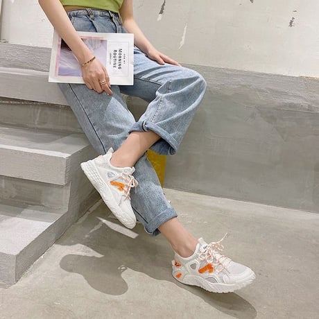メッシュ スニーカー 韓国ファッション レディース スニーカー メッシュシューズ フラットシューズ 通気性 かわいい 歩きやすい  カジュアル 618311540884