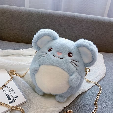 ミニ ファーバッグ ネズミ マウス 干支 韓国ファッション バッグ ぬいぐるみ ショルダーバッグ 斜め掛け ハンドバッグ メッセンジャーバッグ ミニバッグ (DTC-602079137165)