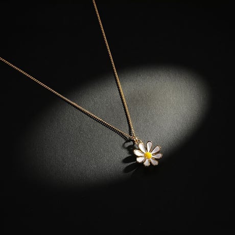 デイジー ネックレス 花 フラワー チェーン付き ゴールド 韓国アクセサリー ペンダント 合金 シンプル 人気 アクセサリー DTC-616331272810