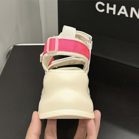 厚底 スポーツサンダル 22.0～24.5cm ボリュームソール マジックベルト 厚底ソール 厚底サンダル 美脚 カジュアル ビーチサンダル 歩きやすい DTCA-717889268011