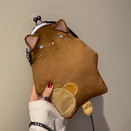 ショルダーバッグ ミニバッグ がま口 猫 ネコ 斜め掛け 肩掛け シンプル ユニーク かわいい レトロ ガーリー DTC-586650712312