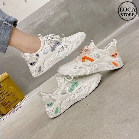 メッシュ スニーカー 韓国ファッション レディース スニーカー メッシュシューズ フラットシューズ 通気性 かわいい 歩きやすい  カジュアル 618311540884