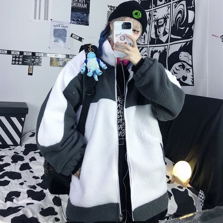 ユニセックス ボアブルゾン 厚手 ラムウール メンズ レディース ボアジャケット ジップアップ フリース オーバーサイズ 大きいサイズ ルーズ ストリート TBN-629982187858