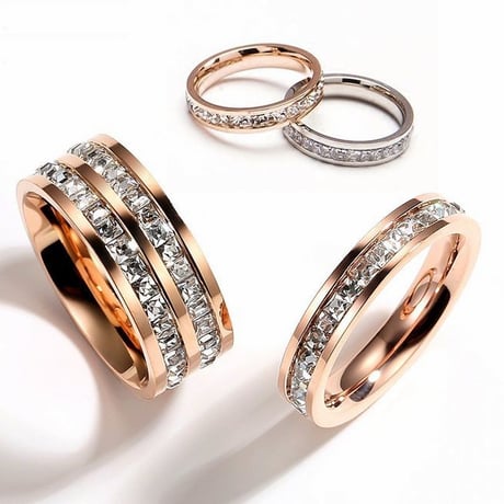 リング 指輪 キラキラ 金属アレルギー対応 レディース シルバー ゴールド ジルコニア アクセサリー チタン316L ジュエリー アクセ パーティー DCTA-849374804890