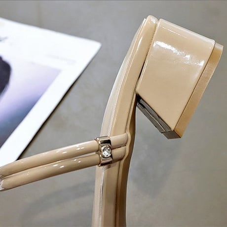 2WAY ストラップ サンダル チャンキーヒール 4cm スクエアトゥ 韓国ファッション レディース 痛くない かわいい 靴 歩きやすい 594723432026