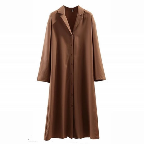 2WAY シャツワンピース ロングシャツ コート 薄手 ワンピース ルーズ 七分袖 レトロ 韓国ファッション レディース 大人可愛い ガーリー DCT-576487405143