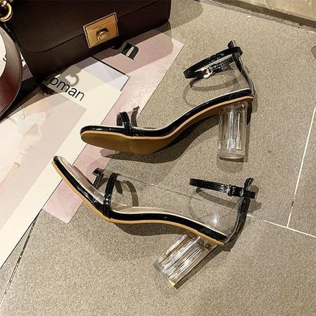 サンダル クリアヒール 7cm アンクルストラップ 韓国ファッション レディース ストラップ パンプス キュート 痛くない かわいい 靴 歩きやすい 591555737757
