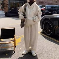 セットアップ 上下セット スウェット プルオーバー パーカー パンツ オーバーサイズ 長袖 レトロ 韓国ファッション レディース 大人可愛い ガーリー カジュアル DTCA-828394298944