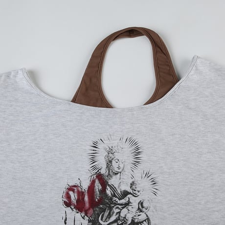 フェイクレイヤード ロンT オフショルダー オーバーサイズ フェイクツーピース tシャツ トップス 長袖 ルーズ レトロ 大人可愛い ガーリー カジュアル DTCA-909121064789