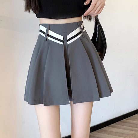 スカート風 ショートパンツ プリーツスカート ラップスカート ミニ丈 ハイウエスト Aライン 不規則デザイン レトロ 大人可愛い ガーリー カジュアル DTCA-850293119354