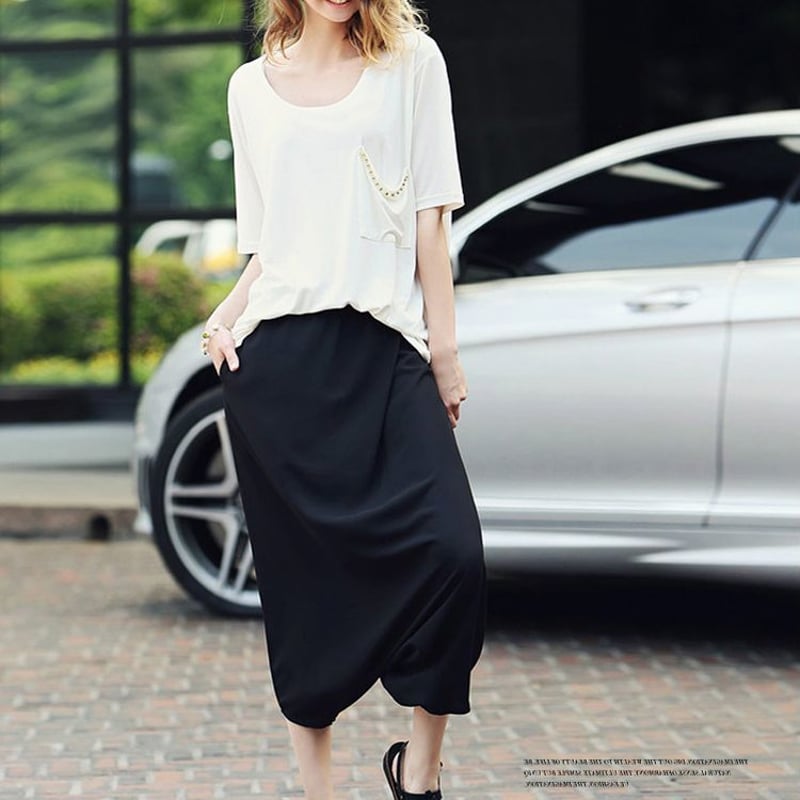 レディース ハーレムパンツ サルエルパンツ クロップドパンツ ダンス