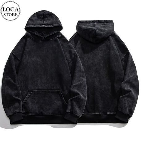 ユニセックス ヴィンテージ風 プルオーバー パーカー ウォッシュ加工 オーバーサイズ トップス 長袖 カジュアル ストリート系男子 ストリート系女子 DTCA-734419457696_2200
