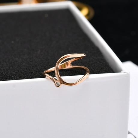 リング 指輪 CZ 金属アレルギー対応 イエローゴールド ローズゴールド チタンスチール キラキラ アクセサリー DTC-607468572172