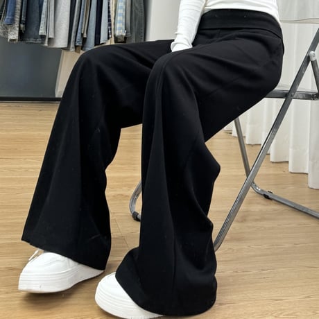 スウェットパンツ センタープレス 裏起毛 ワイドパンツ ウエストゴム ボトムス イージーパンツ ゆったり レトロ カジュアル DTCA-829529200177