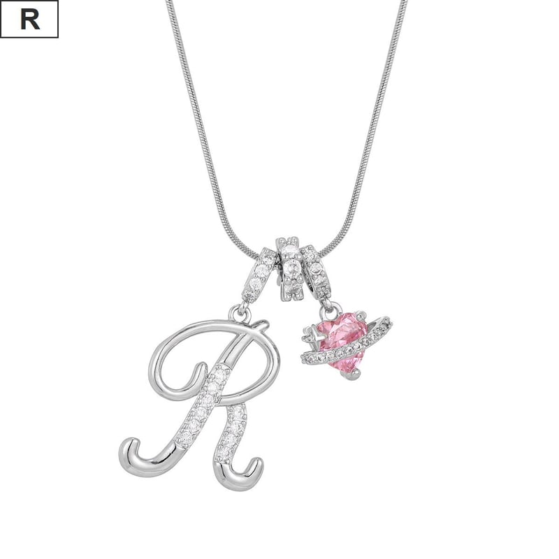 イニシャル A-Z ネックレス チェーン付き シルバー アルファベット
