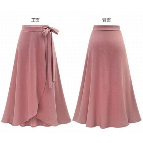 レディース 美シルエット可愛いラップスカート フレア 大きいサイズ ロングスカート 韓国ファッション (DCT-586174980485)