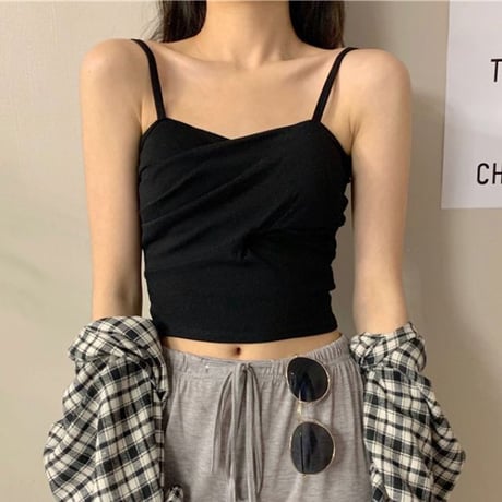 【3枚セット】 組み合わせ自由 カシュクール風 キャミソール タンクトップ ショート丈 チューブトップ 胸パッド入り ノースリーブ 大人可愛い ガーリー DTC-620622837075