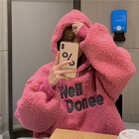 ボアパーカー もこもこ プルオーバー 暖かい ボア パーカー 防寒 長袖 ゆったり 韓国ファッション レディース 大人可愛い ガーリー フェミニン カジュアル DTC-662156047894