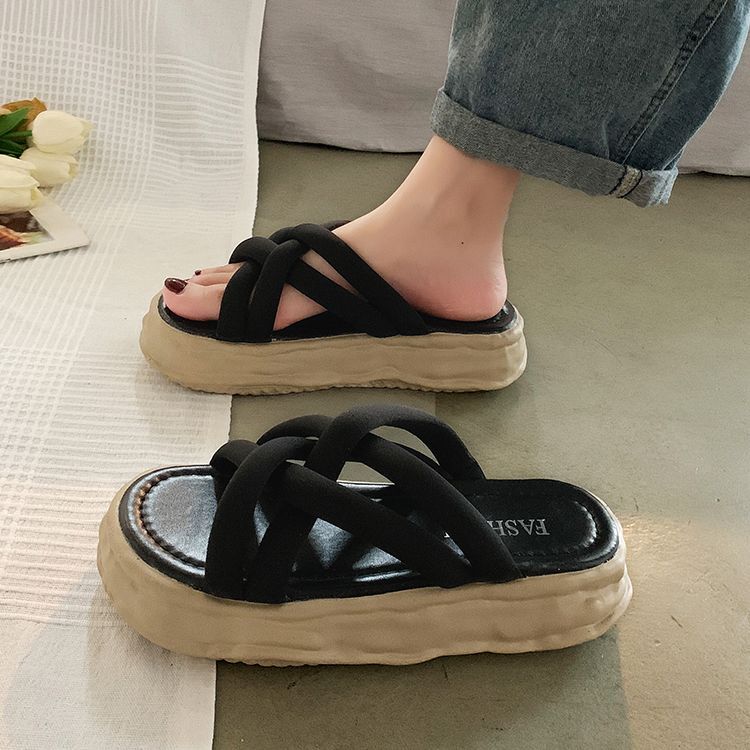 クロスベルト 厚底サンダル 22.5～25.0cm プラットフォーム 厚底
