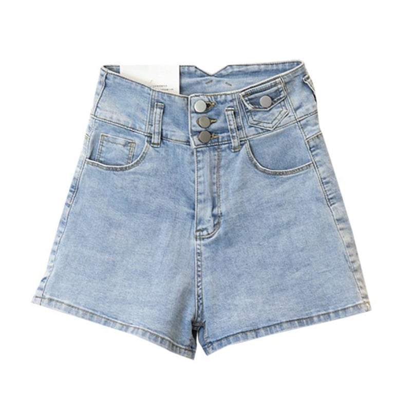 ハイウエスト デニムショートパンツ タイト デニム デニム短パン