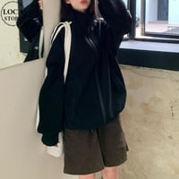 トラックジャケット ロゴ サイドライン ショート丈 ジップアップ ジャージ ルーズ 長袖 レトロ 韓国ファッション レディース 大人可愛い ガーリー カジュアル DTC-841829665148