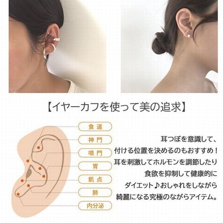 ハワイアンジュエリー イヤーカフ 片耳用 金属アレルギー対応 スクロール プルメリア ハワジュ サージカル ステンレス PVD インスタ ges8236
