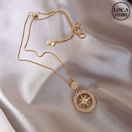 ネックレス 八芒星 オクタグラム チェーン付き シンプル 韓国アクセサリー ペンダント 合金 アクセサリー ジュエリー DTC-609022606051
