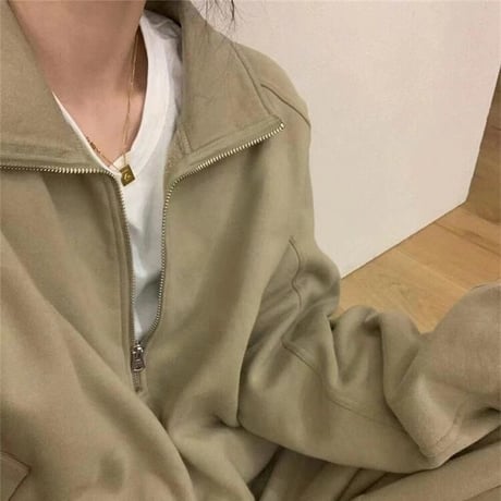 セットアップ 上下セット スウェット ハーフジップ トレーナー パンツ ジャージ ゆったり ルーズ レトロ 大人可愛い ガーリー カジュアル DTCA-754831364659