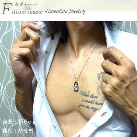 【ハワイアンジュエリー / HawaiianJewelry】ペンダント パドロック 南京錠 ネックレス 金属アレルギー対応 プルメリア スクロール サージカルステンレス gps8798