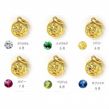 ハワイアンジュエリー 12石の誕生石から選べる ネックレス 金属アレルギー対応 プルメリア スクロール レディース メンズ サージカルステンレス ※刻印可能商品 anip01