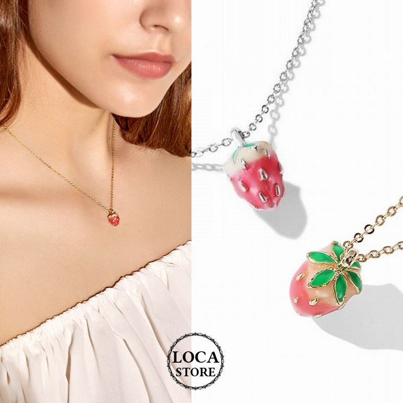 ネックレス レディース イチゴ シルバー ゴールド 合金 メッキ